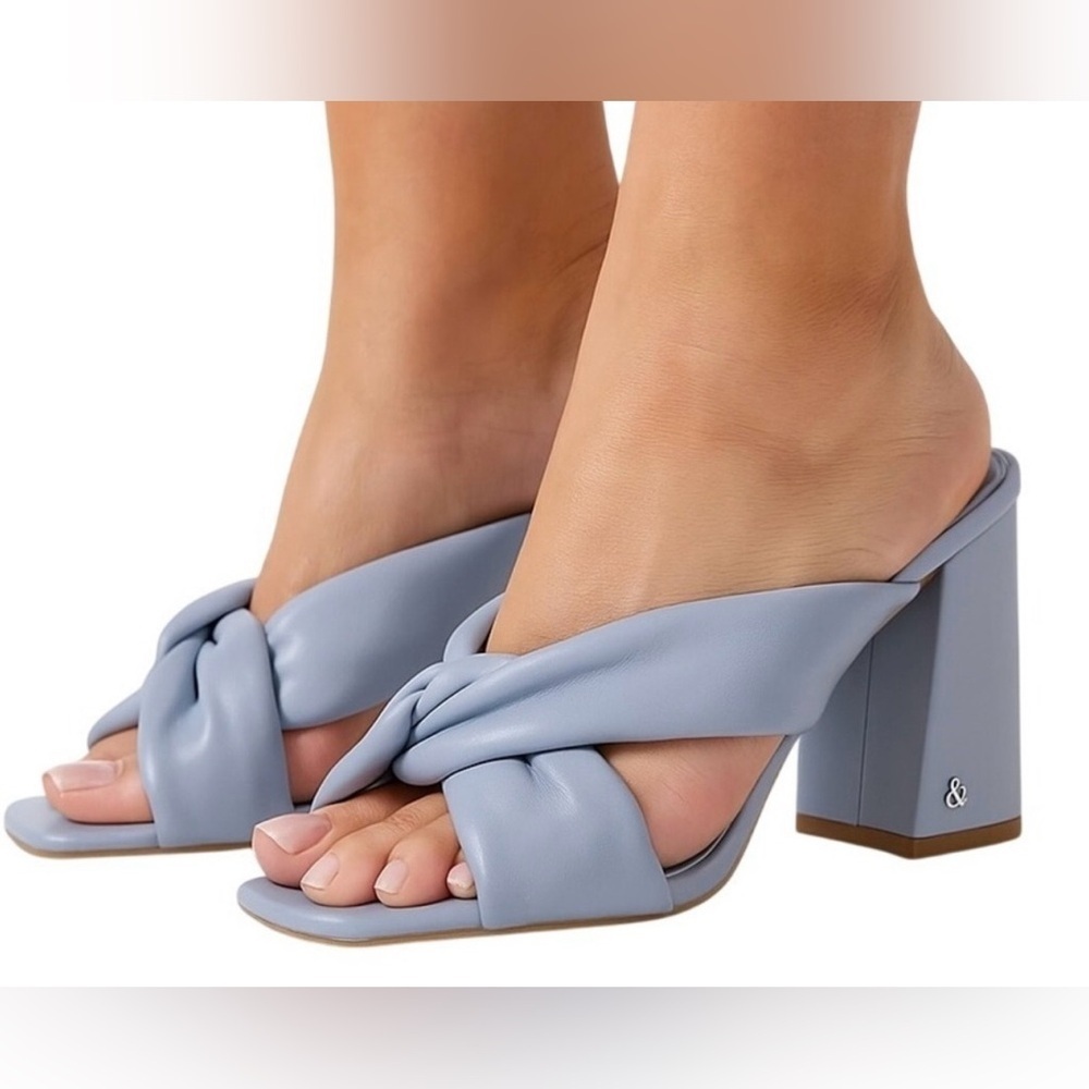 Sam And Libby Heels Size 6 Blue Jovanna Knotted Mule
Block Heel Pastel Modern